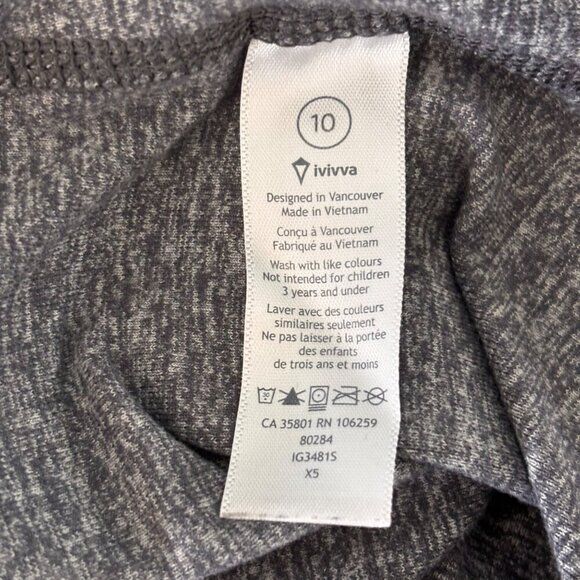 Ivivva by Lululemon Girls Wrap Sweater Long-Sleeve Size 10 Grey Four's a Charm - Picture 6 of 11